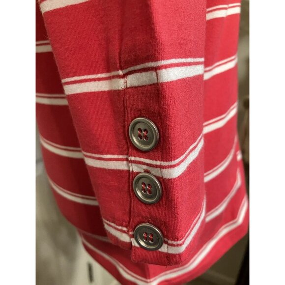 XS Liz Claiborne Women’s Top Red And White Buttons Long Sleeves NWT - Picture 3 of 7